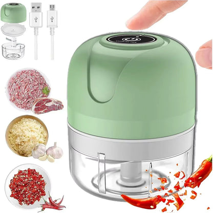 Electric Garlic Purer 250ML Mini Electric Garlic Chopper USB Charging Ginger Vegetable Cutter Food Chopper Kitchen Tools.