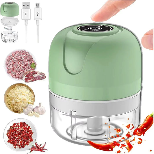 Electric Garlic Purer 250ML Mini Electric Garlic Chopper USB Charging Ginger Vegetable Cutter Food Chopper Kitchen Tools.