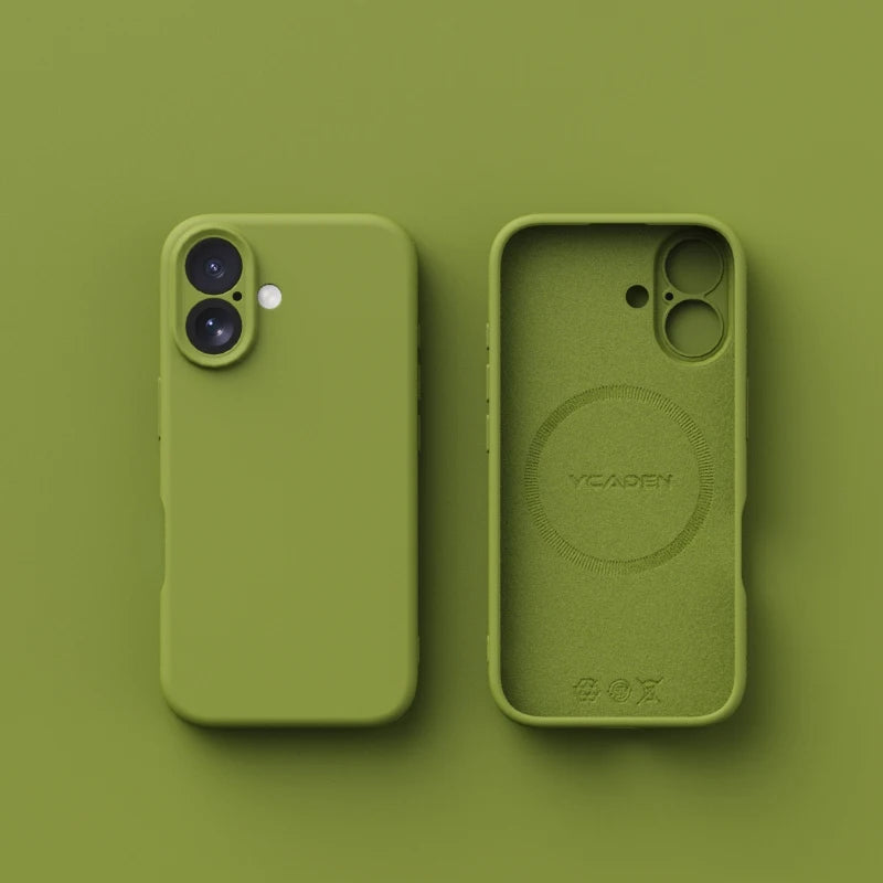 for iPhone 16E Magsafe Liquid Silicone Case Solid Colour Matte Soft Bumper Phone Cover for iPhone 16 Plus 16 Pro Max Cases.