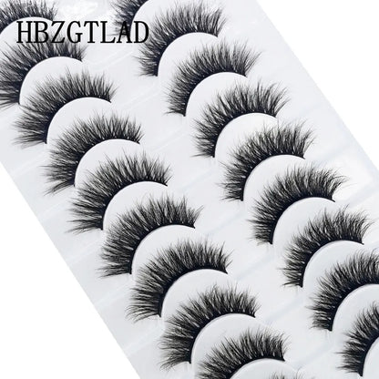 10 Pairs Lashes Fluffy Soft Russian Volumes Mink Lashes 3D Mink Eyelashes Lashes Reusable Fluffy False Lashes Russian Extensions.