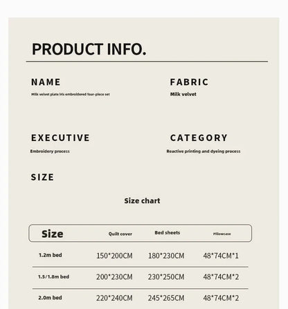 2024 new matte thin strip shell edge winter bed four-piece set milk fleece coral fleece thickened warm bed sheet quilt cover.