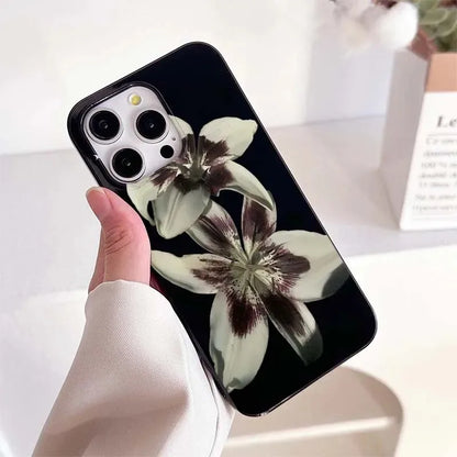 Lily Orchid Flower Print Soft Phone Case For iPhone 16 15 14 13 12 11 Pro Max XS XR X 7 8 Plus SE 2020 2022 Shockproof Cover.