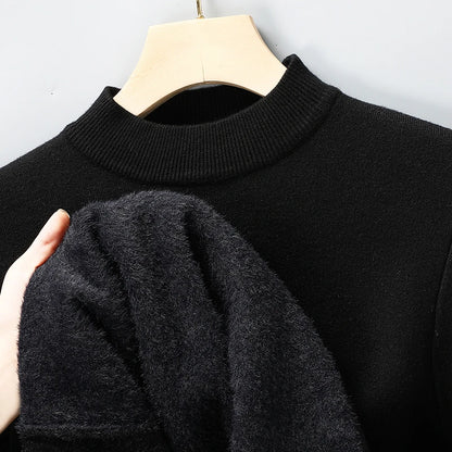 Knitwear Sweater New Autumn/Winter Mock Neck Sweatshirts Solid Color Pullovers Man Brand Casual Mens Clothing.