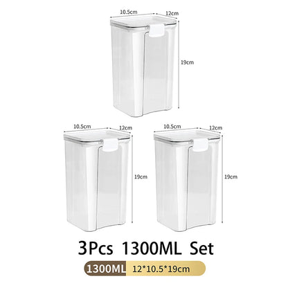 Large Capacity Waterproof Transparent Sealed Jar Multi-size Scene Kitchen Candy Dried Grain Storage With Lid Fridge Storage Tank