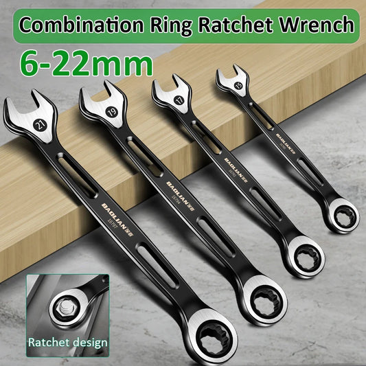 1PC 6-22mm Kombination Ratsche Dual-zweck Schlüssel Metric Universal Spanner arbeitssparende Anti Slip reparatur Werkzeug Hand Werkzeug