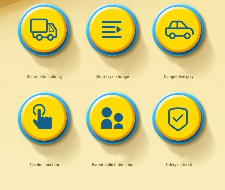 Large Car Transporter Truck Folding Track Racing Vehicle Kids Competitive Games Storage Alloy Car Boy Toy Children Novel Gift.