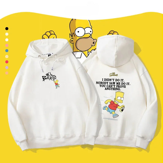 Bart Simpson Pullover 2025, neu, beliebt, The Simpsons Family-Kleidung, mit Kapuze, amerikanisches Nischenpaar, bequemes Design, Anime-Hoodie.