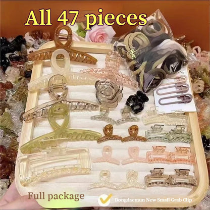 New 8-137PCS Set Hair Clip Combination Women Hair Accessories Grab Clip Hair Band Temperament Hairclip High Ponytail Headband.