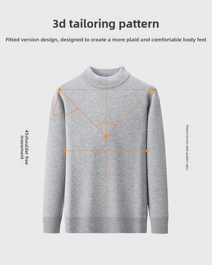 High End Wool Anti-pilling Blended Fashion Brand Half Turtleneck Knit Pullover Casual Sweater Mens Jumper Designer Clothing.