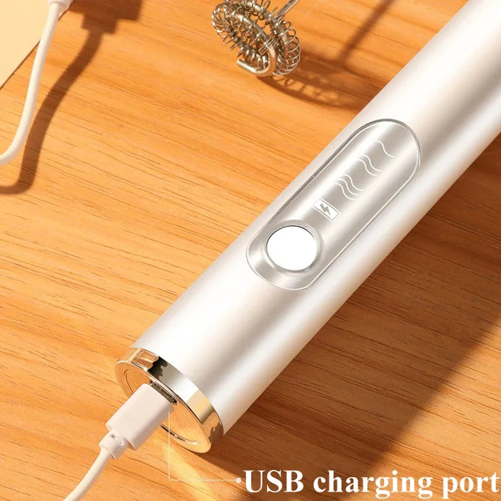 High Quality Electric Milk Frother Foam Maker Handheld USB Rechargeable Foamer High Speeds Drink Mixer Coffee Frothing Wand.
