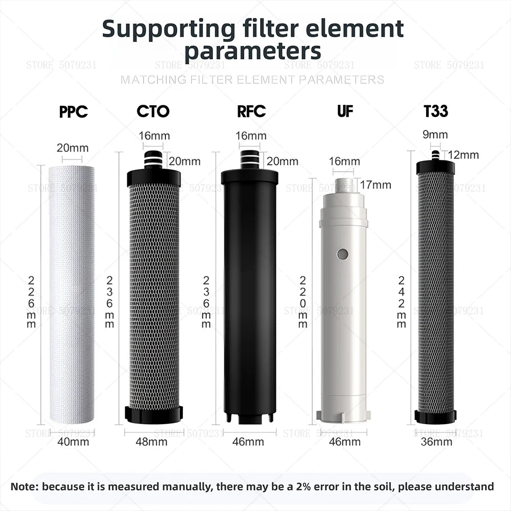 Kitchen Ultrafiltration Water Purifier Household Direct Drinking Water Purifier TapWater Purifier Five-Stage Water Filter System.