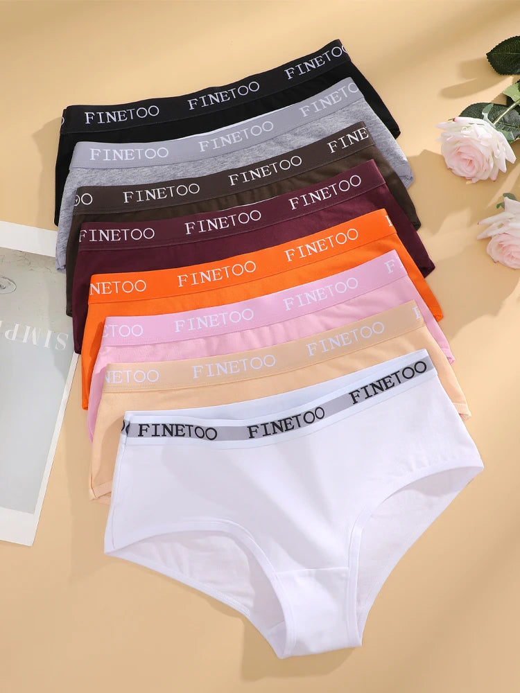 6Pcs Cotton Letter Belt Underwear for Women Sexy Breathable Low Waist Briefs Female Solid Stretch Lingerie Casual Sports Panties.