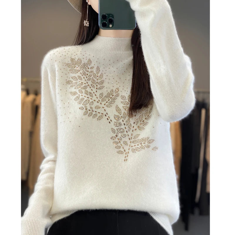 Frauen Pullover Dicke Warme Herbst Winter Mock Neck Mode Pullover Langarm Grundlegende Jumper Stricken Bodenbildung Shirt Koreanische Pullover.