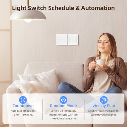 AVATTO Tuya WiFi Smart Licht Schalter Motorisierte Jalousien Shutter Vorhang Schalter Touch Glas Schalter Funktioniert Mit Alexa Google Hause.