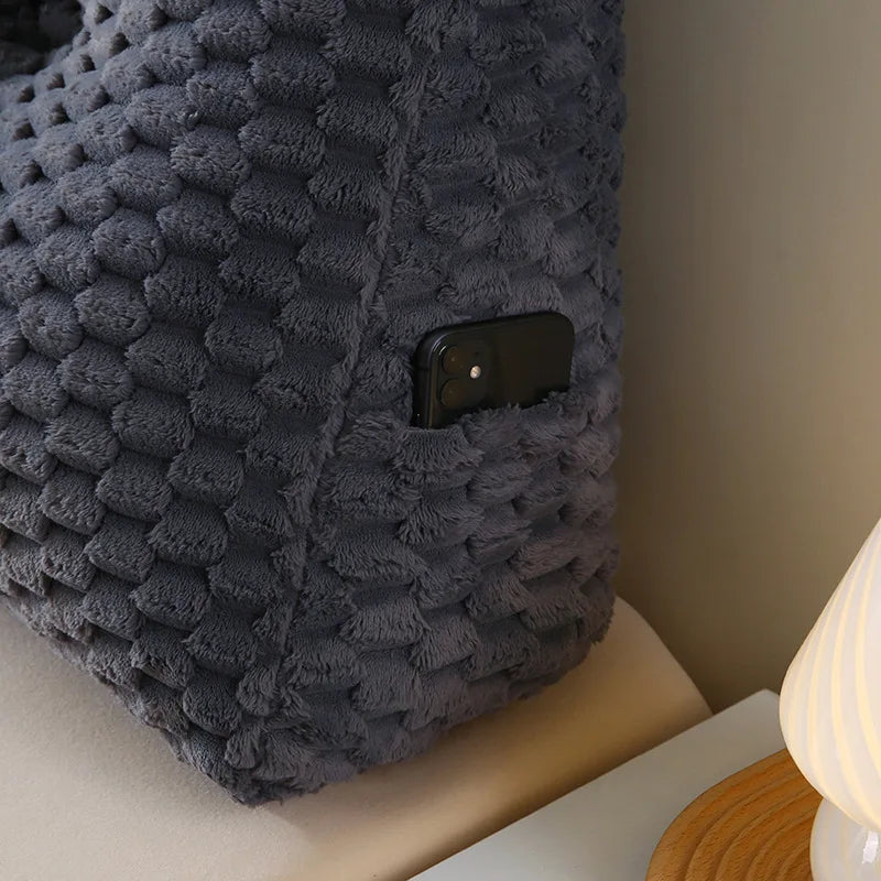 Wedge Headboard Pillow Bed Wedge Pillow for Headboard Triangular Headboard Pillow with Neck Roll Pillows with Removable Cover.