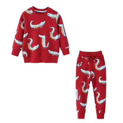   Jumping Meters New Baby Boys Clothing Sets Autumn Winter Cartoon Tiger Printed Cotton Boys Girls Outfit Long Sleeve Shirt Pant.