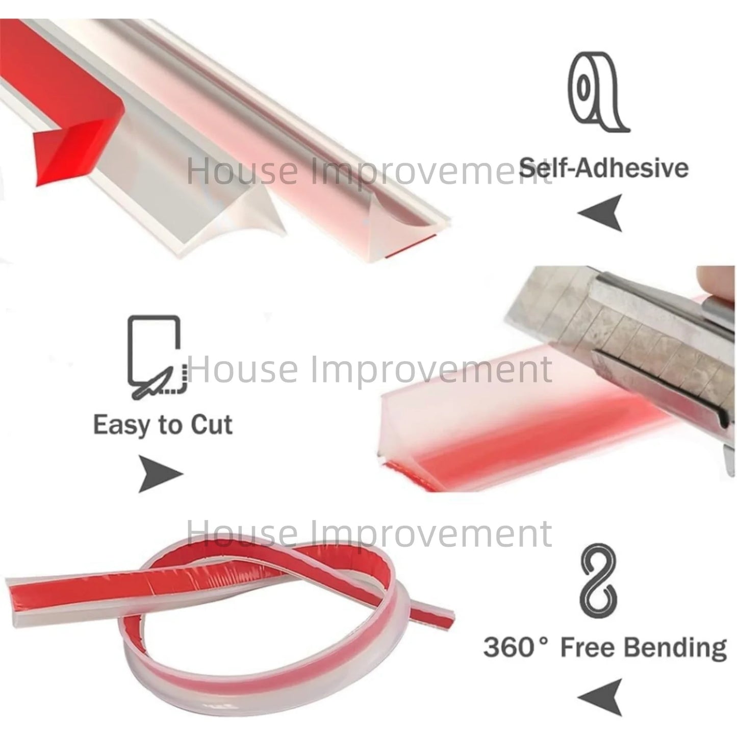 Küchenschwelle, Wasserdamm, selbstklebend, Silikon, wasserdichte Barriere, Badezimmer, Dusche, Wasserstopper, Schutz für trockene und nasse Trennung