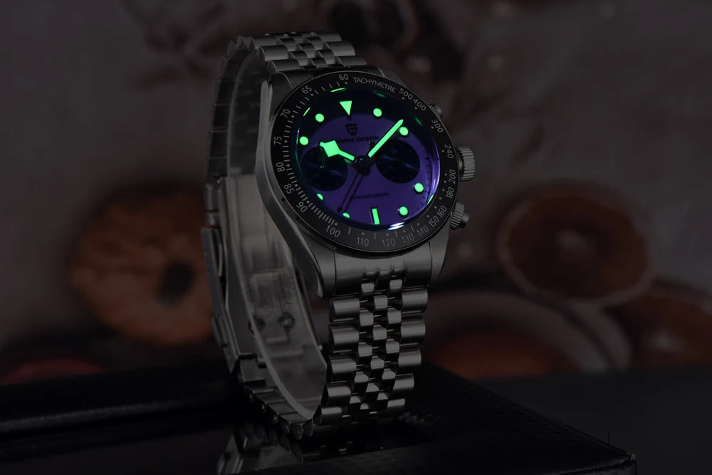 PAGANI DESIGN Men Watches New Pink BB Panda Dial Chronograph Fashion Luxury Quartz Watch For Men VK64 Movt Waterproof Watch 2025.