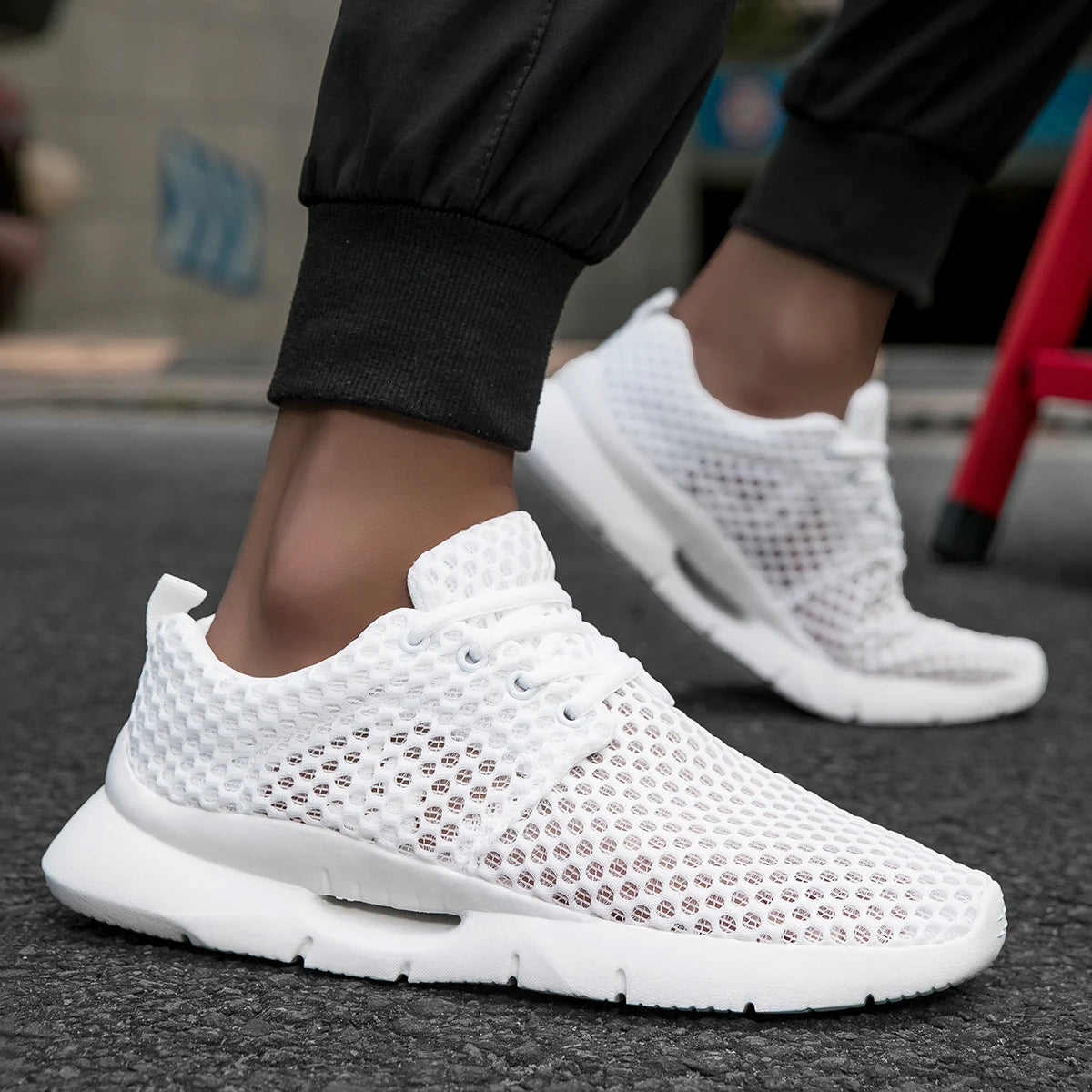 New Summer Summer Sneakers Men White Shoes Outdoor Comfort Walking Shoes Breathable Mesh Tennis Men Casual Shoes for Man.