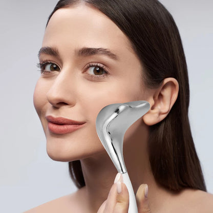 Facial Massage Cryo Spoon Facial Skin Care Ice Globes Stainless Steel Cooling Spa Globes Ice Globe Roller 2-in-1 for Face Eyes.