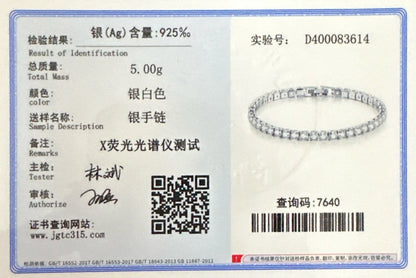 925 Sterling Silver 4mm Tennis Bracelet Inlaid With Zircon Crystal Electroplated 18k Gold Luxury Fashion Women's Gift.
