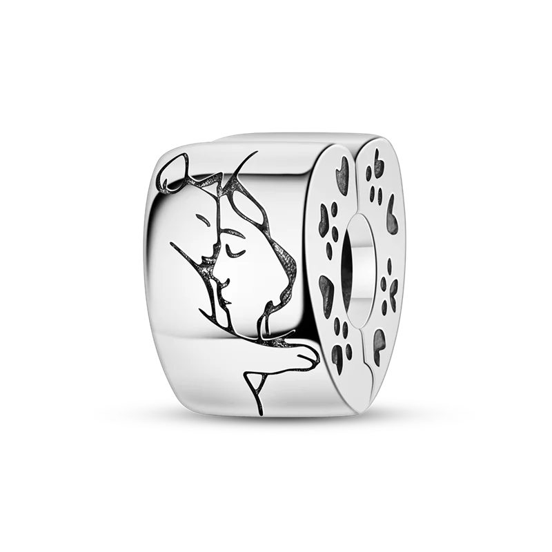 Silver Clasp 925 Sterling Silver CZ pave Clip Charms Daisy Beads Stopper Safety Chain fit Original Bangle Bracelet Jewelry Clip