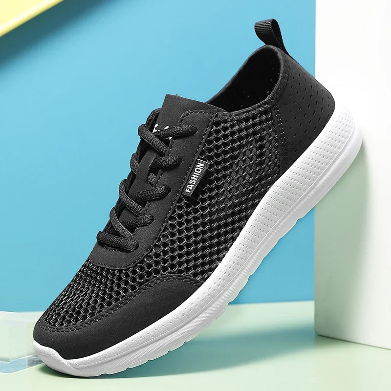 YRZL Sneakers Men Shoes Hollow Mesh Breathable Outdoor Casual Shoes Comfortable Walking Non Slip Big Size Mens Sneakers.