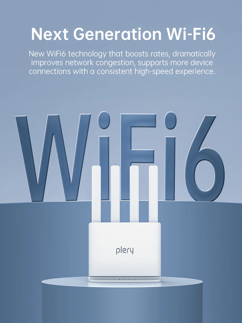 PLERY WiFi6 300Mbps 4G LTE CAT4 Outdoor Router Insert a Sim 2.4Ghz Wifi signal Router Wireless Extender amplifier plug and play.