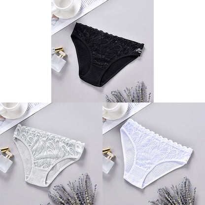 3PCS Cotton Solid Color Women's Panties Breathable Skin-friendly Women's Underwear Home Comfortable Soft Sexy Ladies' Lingerie.