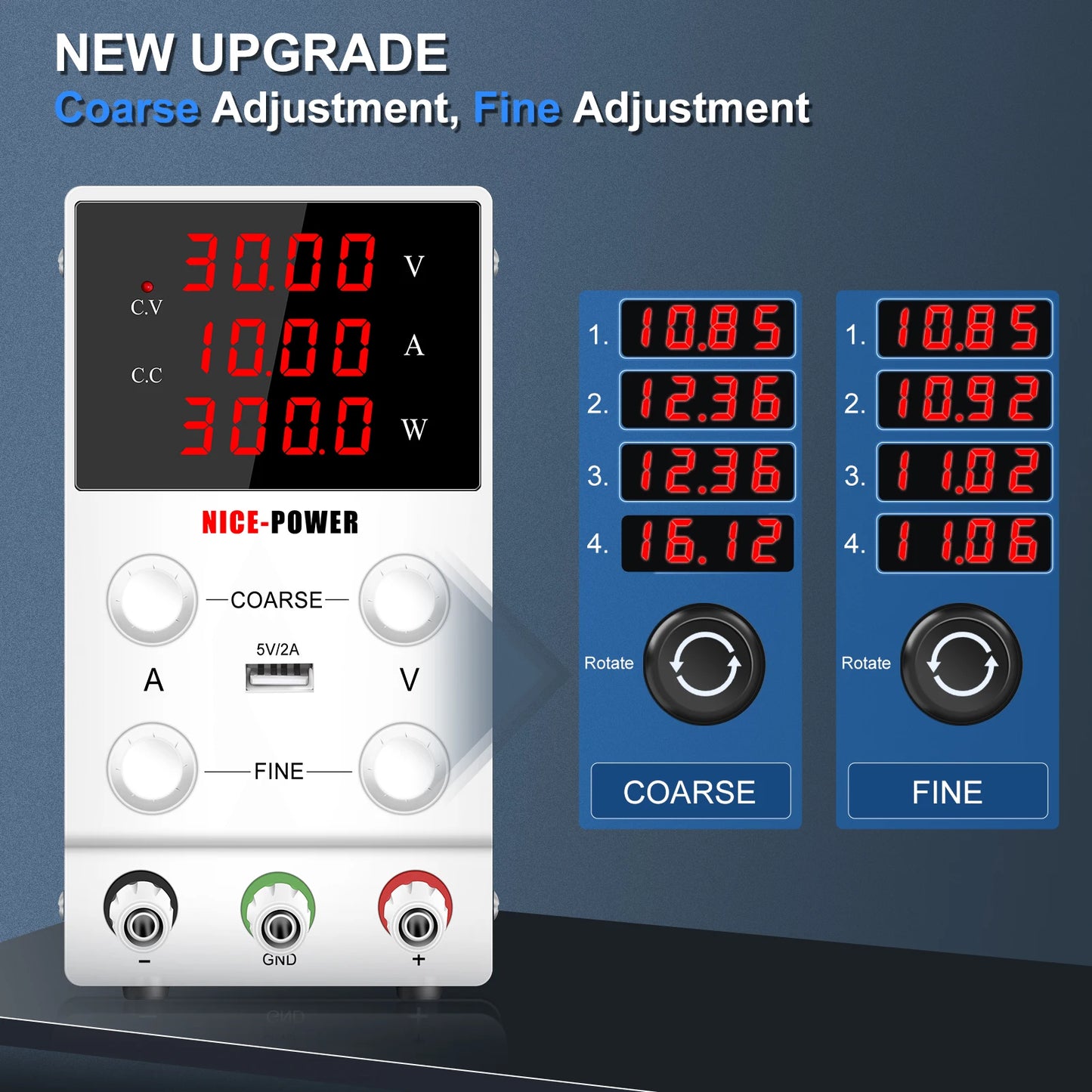 DC Lab Power Supply 30V 10A Adjustable Power Source For Phone Repair 24V 48V 72V Switching Power Supply Battery Fast Charging.