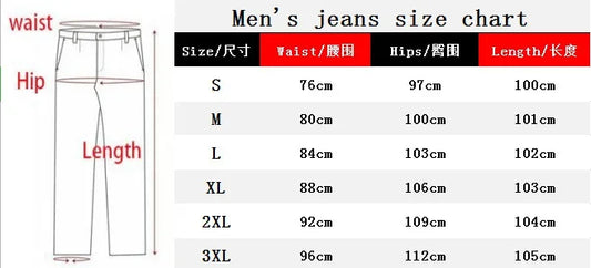 Business Men's Casual Jeans Stretch Denim Trousers Spring Autumn Classic Black Sky Blue Grey Straight Work Fashion Brand Clothin.
