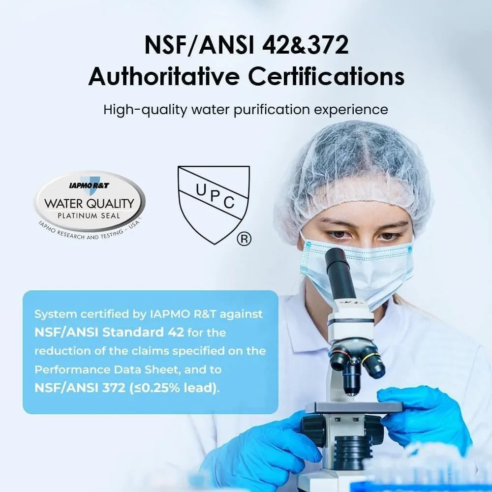 Kitchen Under Sink Drinking Water Filter Purifier With Faucet Reduces Bacteria, Metal,Lead, Chlorine and Odor.