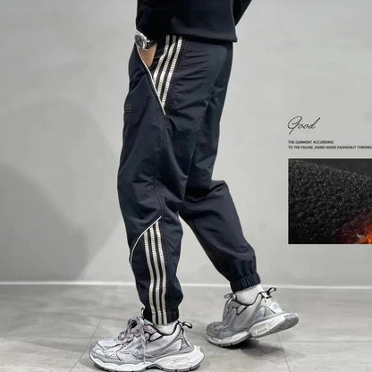 2024 Spring Autumn Men's Long Pants Loose Fit Plus Size Casual Nine Point Plus Size Harem Workwear Bunded Pants Men