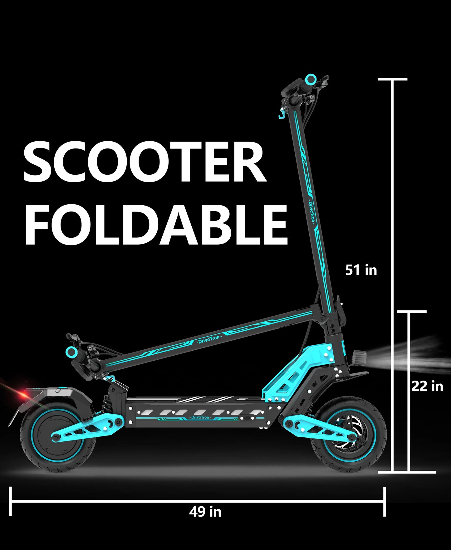 Drive Tron DT10 1000W Power Motor 48V 15.6AH Battery 10 Inch Folding Electric Scooter Off Road Electric Scooter.