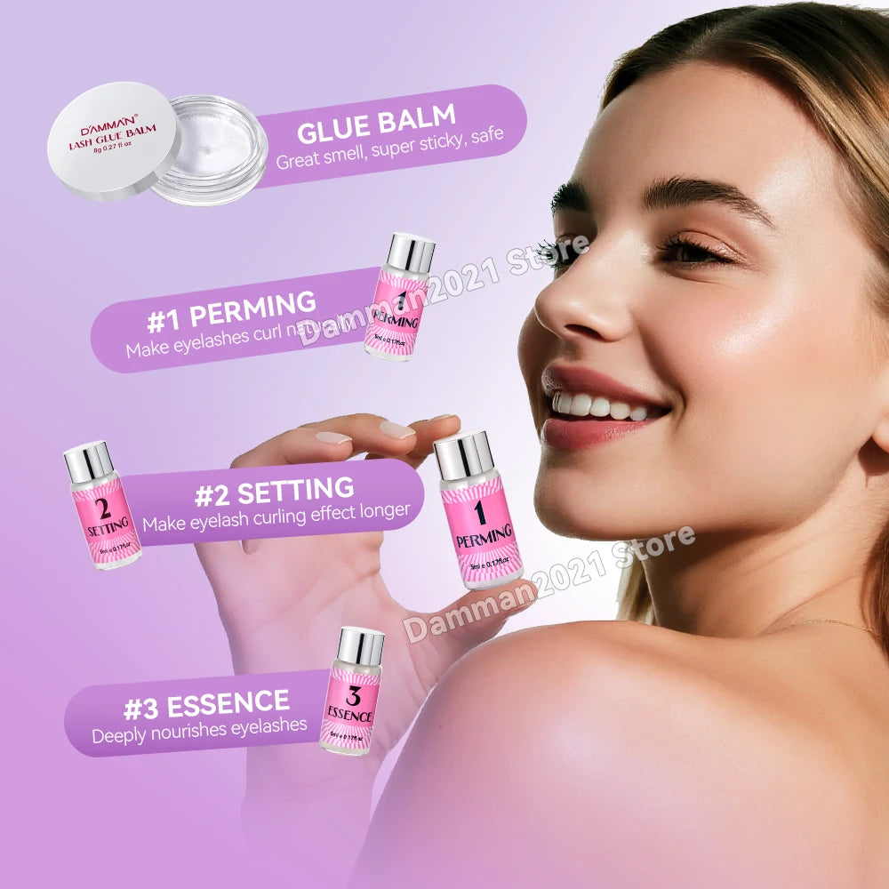 Damman Professional Lash Lifting Kit Eyelash Curling Lifting Set Long Lasting Lash Lift Perm Kit Makeup Tools For Salon Use.