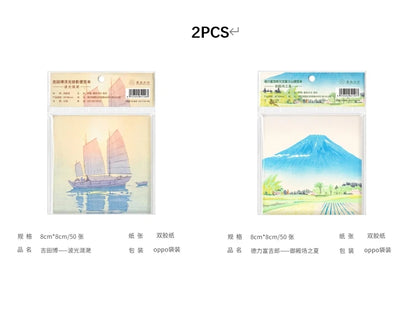 Malerei Memo Pad Monet Van Gogh Keine-klebrige Hinweis Aufkleber Scrapbooking DIY Notizblock Tagebuch Schreibwaren Schule Liefert