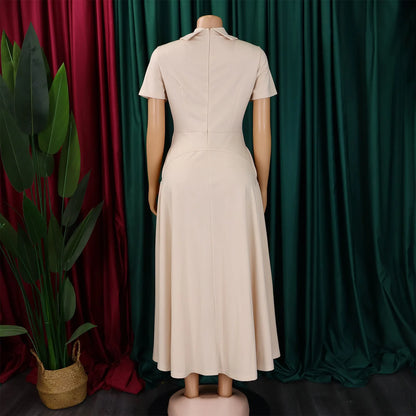 Elegante Kirchenkleider für Frauen, plissiert, A-Linie, kurze Ärmel, unregelmäßige Länge, edle, bescheidene afrikanische Kleider, Party-Anlass, weiblich.