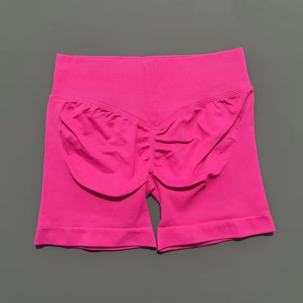 Impact Shorts Low Ribbed Band Gym Scrunch Women Sports Shorts Fitness Biker Short Workout Yoga Running Seamless Leggings.