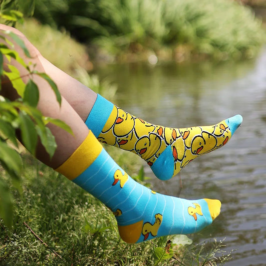 1 Pair Man Women Sock Original AB Tide Socks Colorful Cat Dog Koala Cow Cotton Socks Four Seasons Unisex Medium tube Socks Gift.