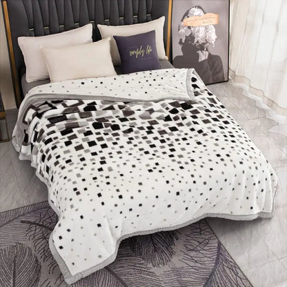 150x200cm Raschel Blanket Thick Double-layer Soft Plush Quilt Double Sided Velvet Winter Dormitory Office Sofa Warm Bed Sheet