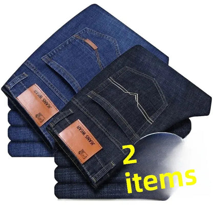 Elastische Jeans für Herren, Frühling und Herbst, lockere Passform, gerades Bein, vielseitige Hose, verschleißfest, lässige Konstruktion, Bienenhose, Sommer.