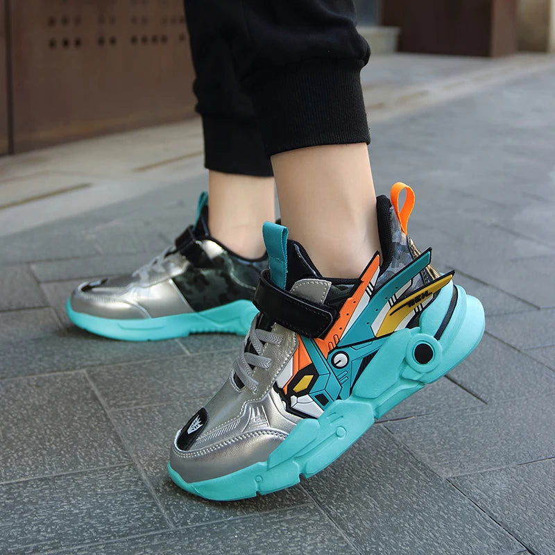 Kids Casual Shoes Boys Leather 5-15y Children Tennis Fashion Sneakers Toddlers Outdoor Cartoon Size 28-39.