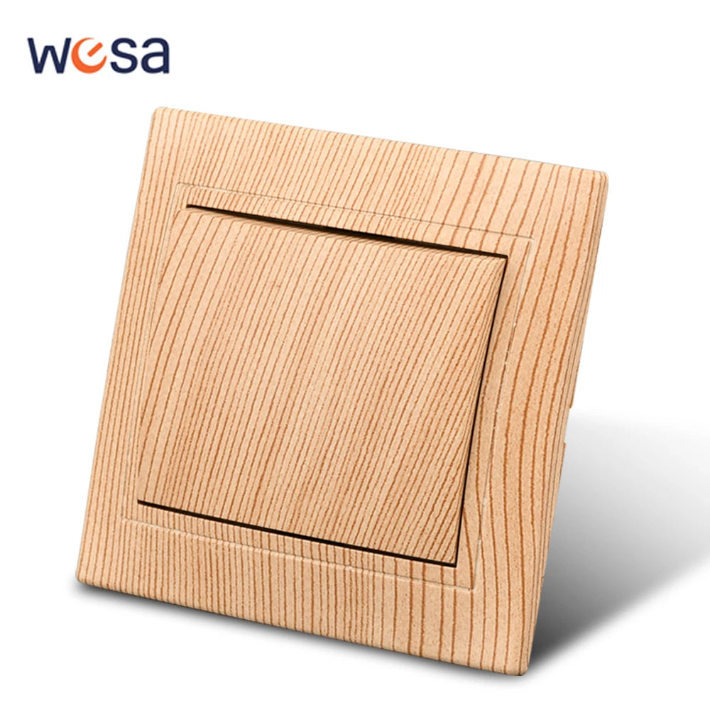 WESA Holzsteckdose, 16 A, EU-Standard, Steckdose, nicht geschliffen, 86 mm x 86 mm, flammhemmende Kunststoffplatten-Wandsteckdose.