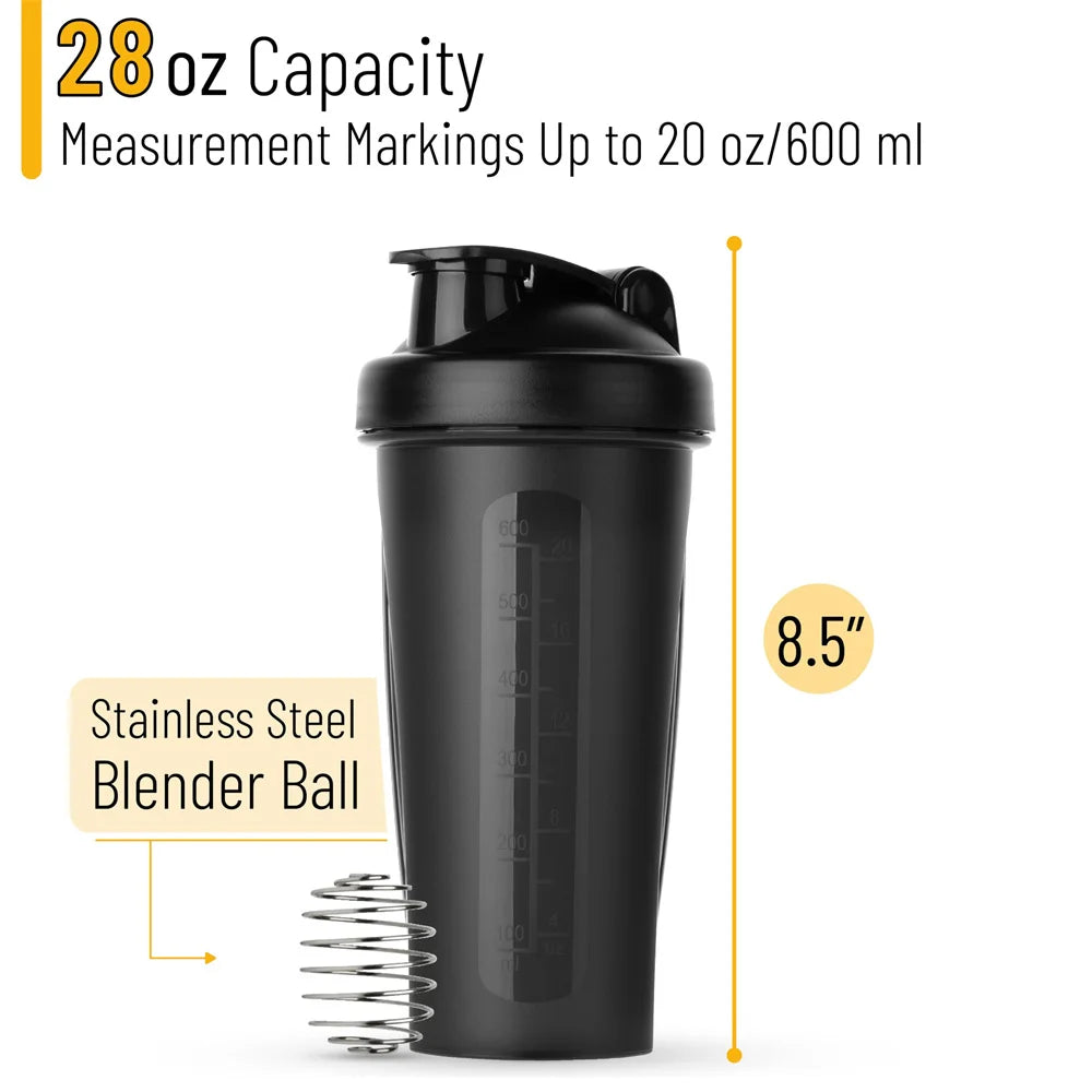 1pc Portable Protein Shaker 600ml Fitness Bottle with Wire Whisk Ball for Fitness Enthusiasts Athletes Perfect For Outdoor Gym.