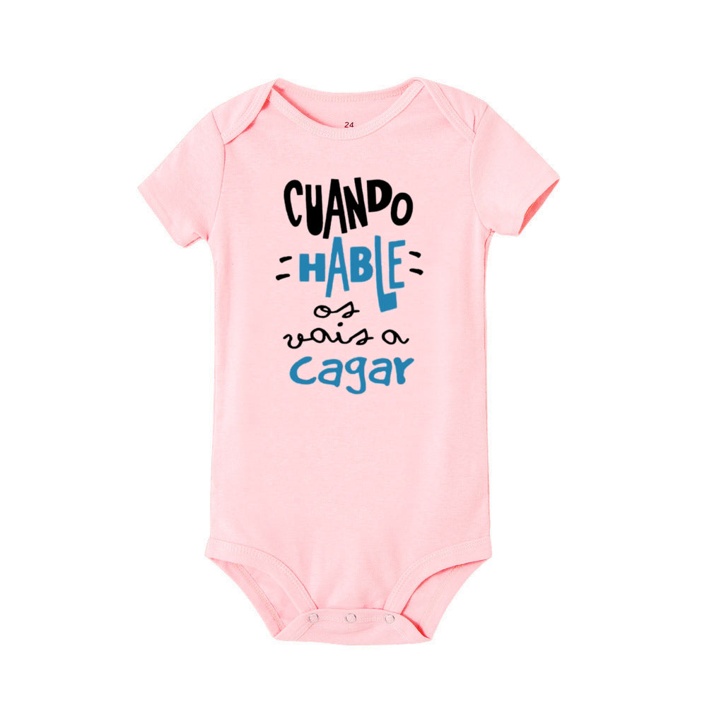 When I Talk You Mess Up The Gift Print Baby Strampler Säuglingsbodysuit Baby Niedliche Kleidung Neugeborene Kurzarm Bodys Kleinkind Geschenk.