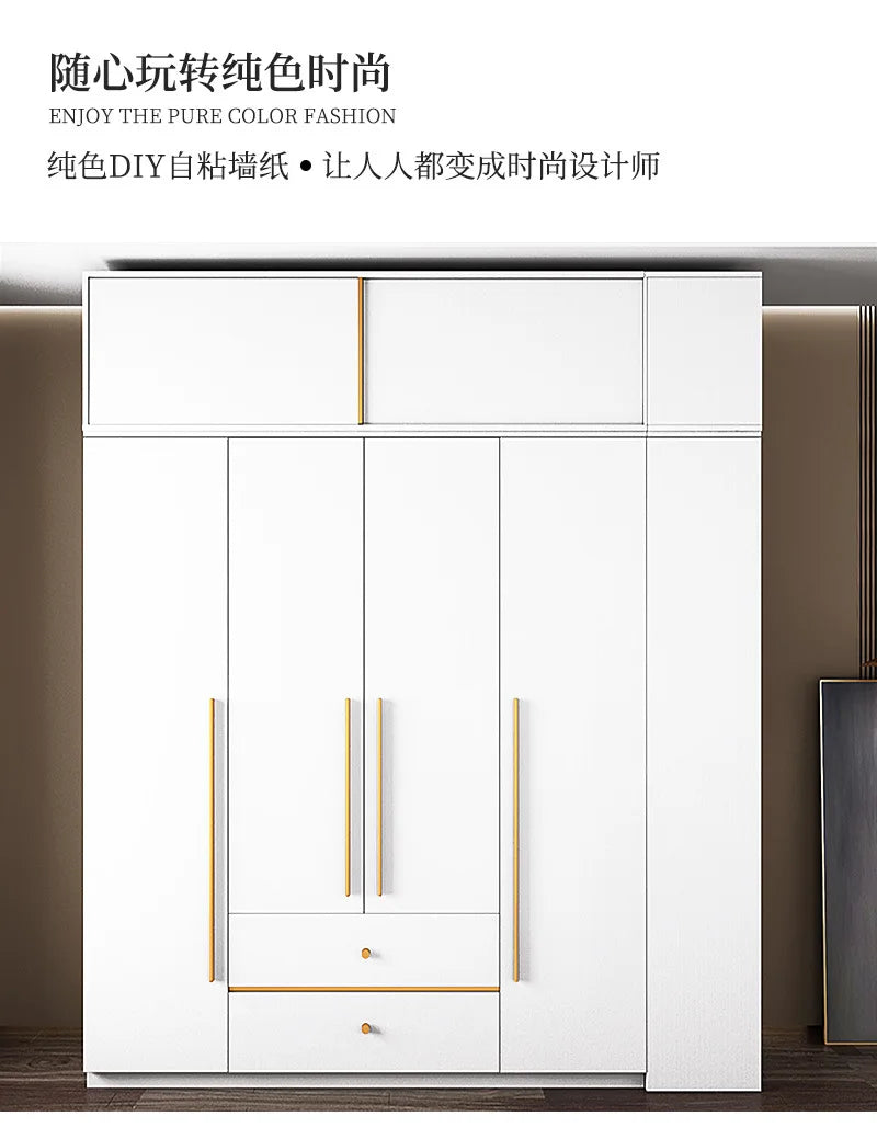 Matte PVC Vinyl Self Adhesive Wallpapers Furniture Renovation Films White DIY Decorative Kitchen Cabinet Waterproof Wall Sticker