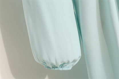 Frühling Herbst Mode weibliche Vestidos solide volle Ärmel O-Ausschnitt lässig Chiffon Kleid Frauen muslimischen langen Kleid Maxi kleider