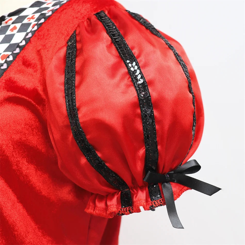 Kind Königin Der Herzen Rolle Spielen Prinzessin Kleid Alice Poker Cosplay Kostüm Mädchen Halloween Bühne Leistung Geburtstag Party Kleidung.