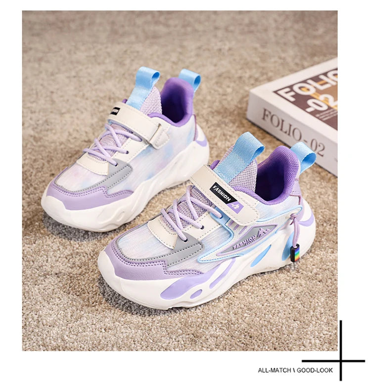 Fashion Children Shoes Girls Sneakers School Sports Summer Mesh Breathable For Kids Tennis Casual Shoes.