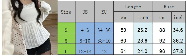 Vintage Babydoll Tops Pullover Lady Ästhetische Kokette Strickpullover Outfit Herbst Square Neck Langarm Strickwaren Pullover Y2k.